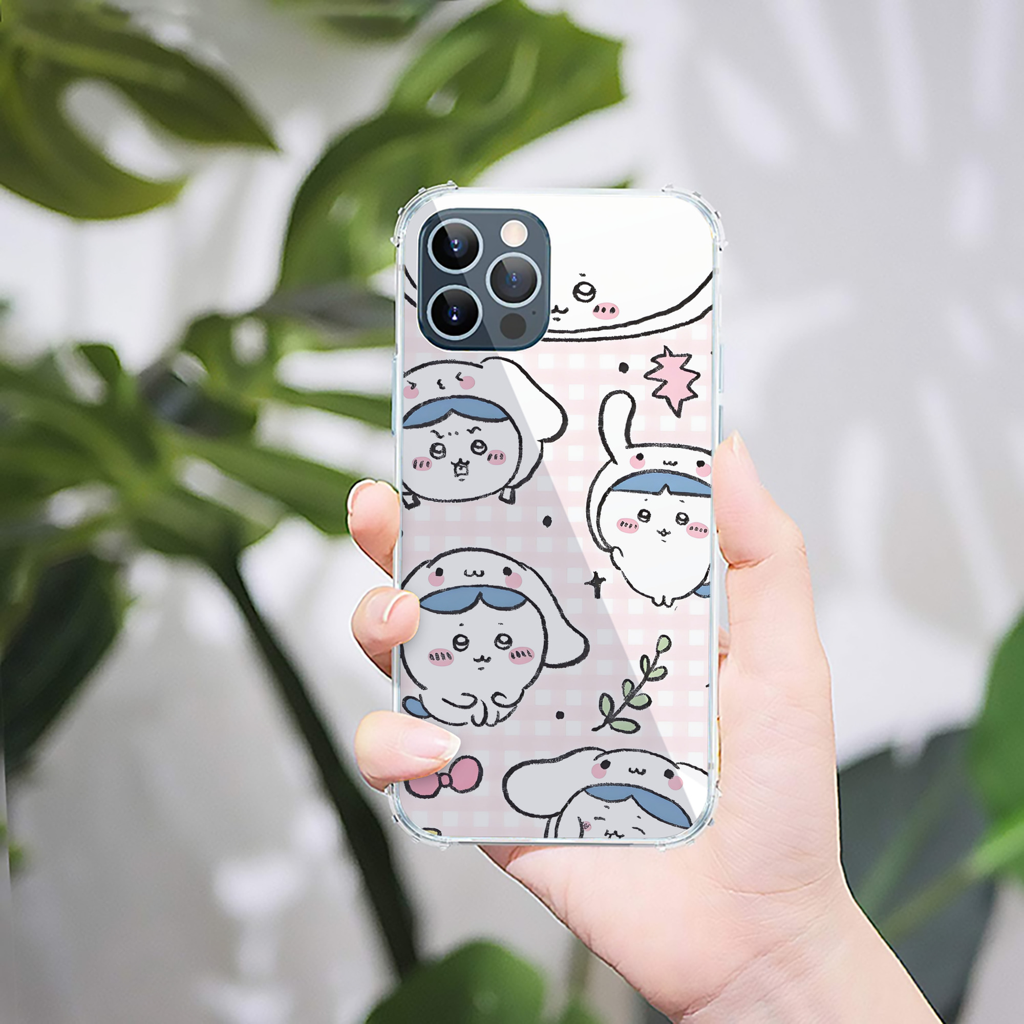 （画像用） ちいかわ Chii-kawa 【iPhone 12シリーズ対応】透明スマホケース（クリアソフトケース）